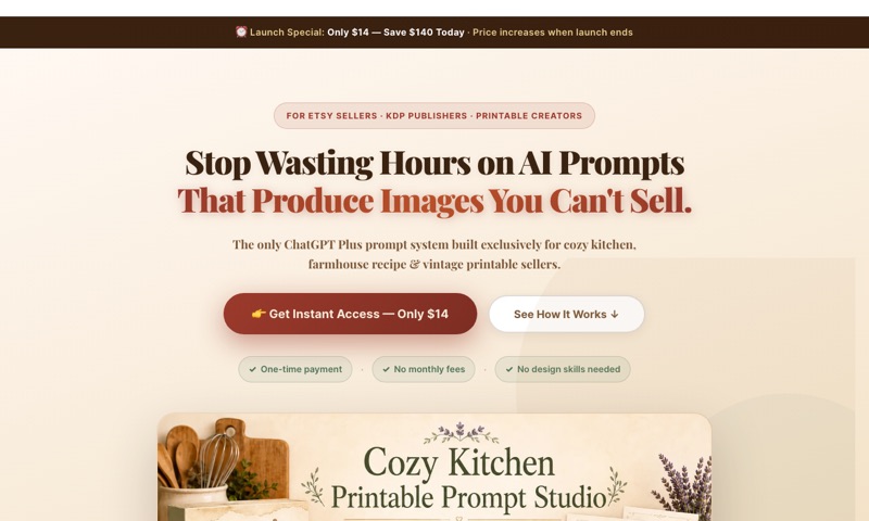 Cozy Kitchen Printable Prompt Studio