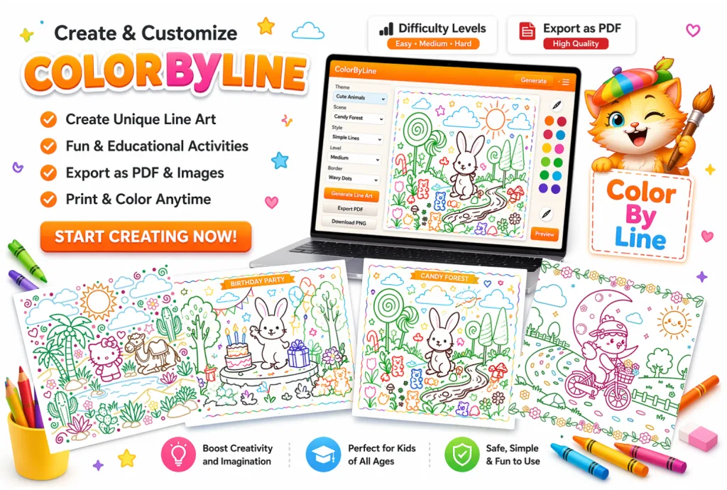 Color By Line — AI Coloring Book Creator