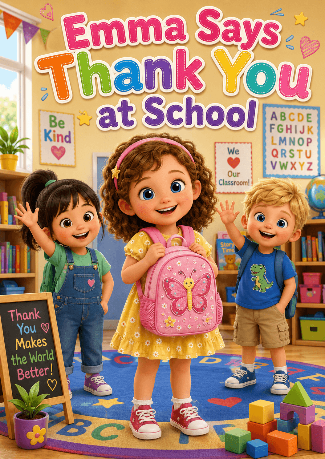 Emma Says Thank You at School — AI Kids Storybook cover