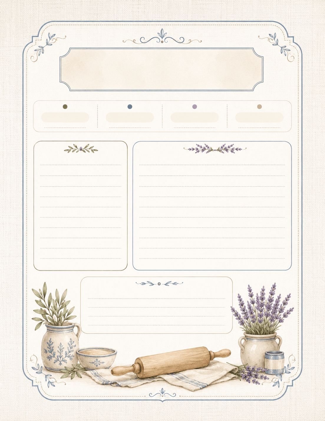 Vintage Canister Border Frame Printable