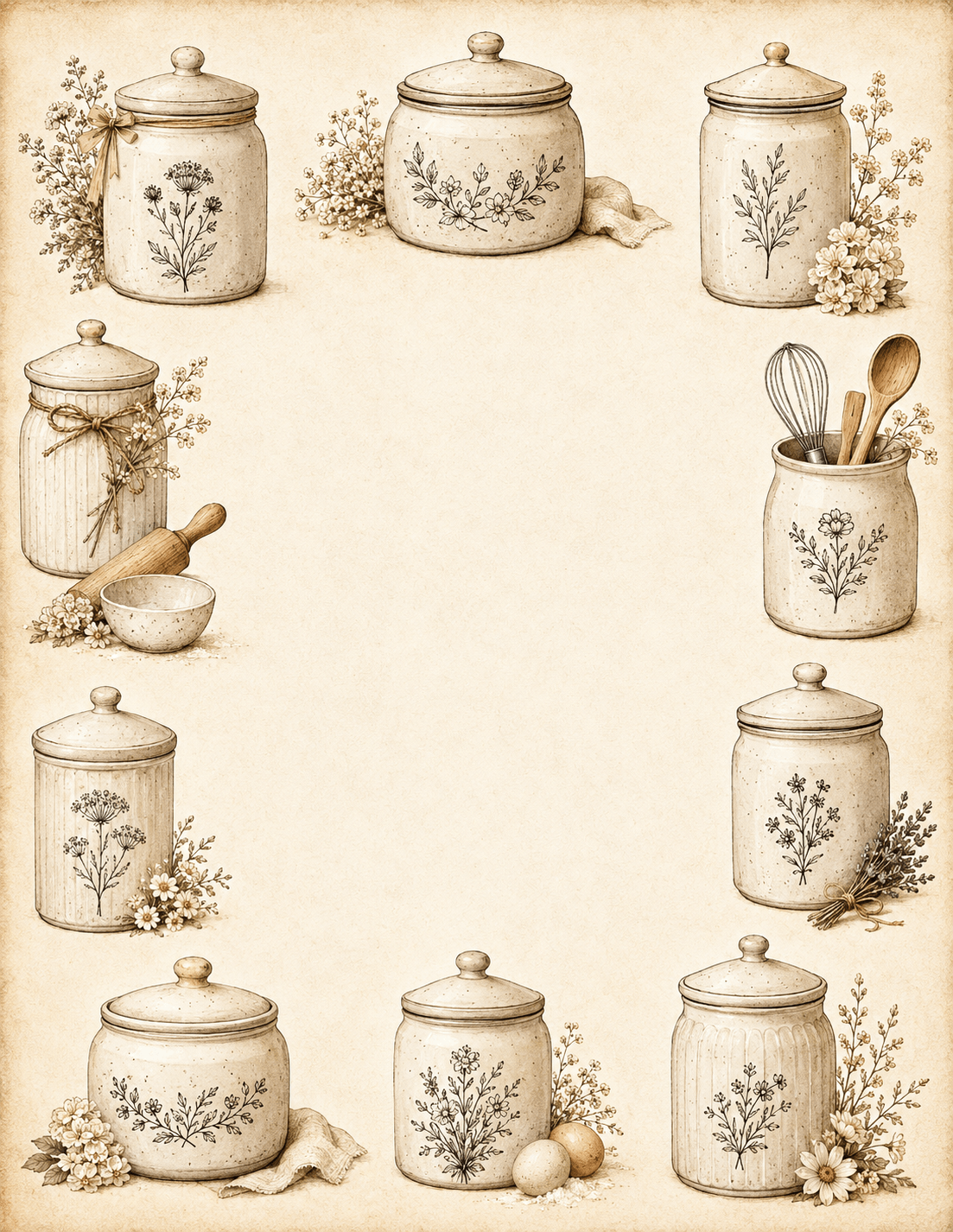 Floral Mason Jar Label Sticker Sheet