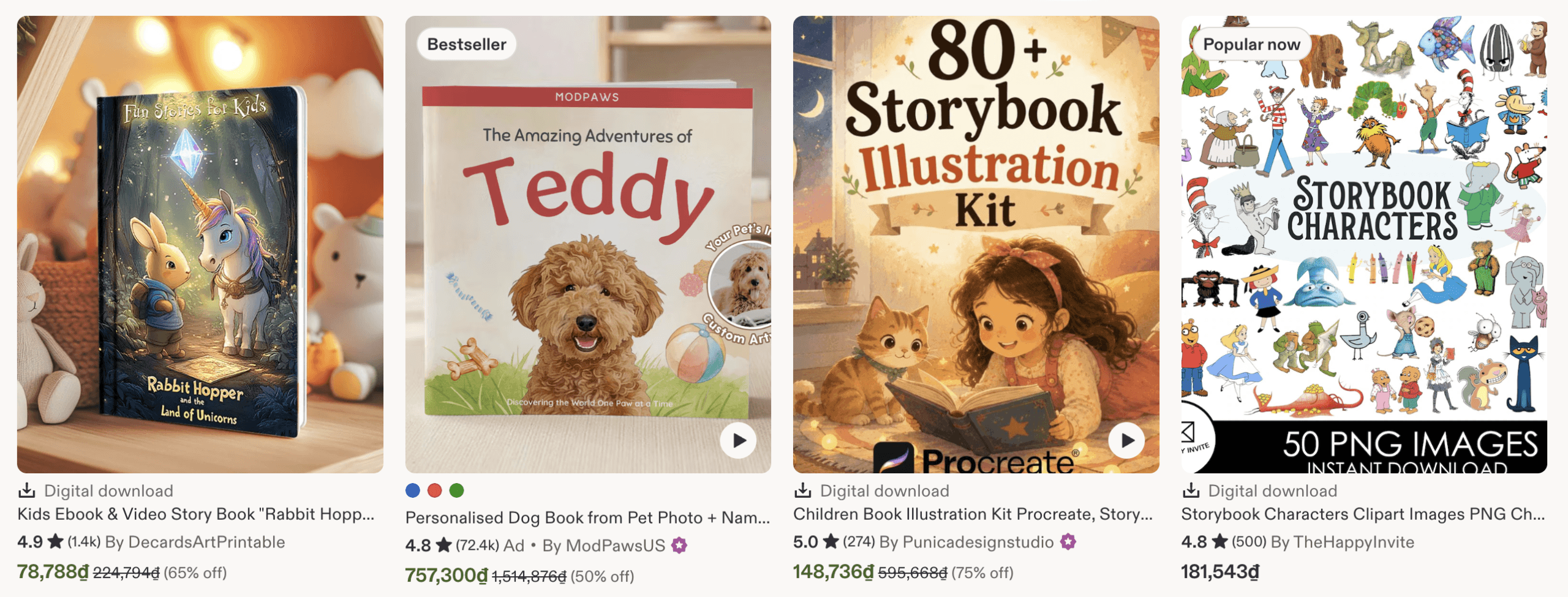 More Etsy bestselling kids storybooks, coloring page bundles and personalized books
