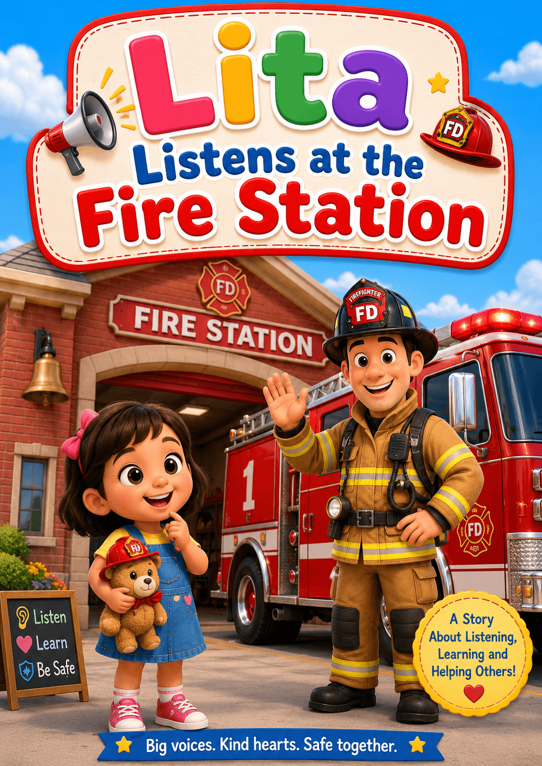 Lita Listens at the Fire Station — AI Kids Storybook cover