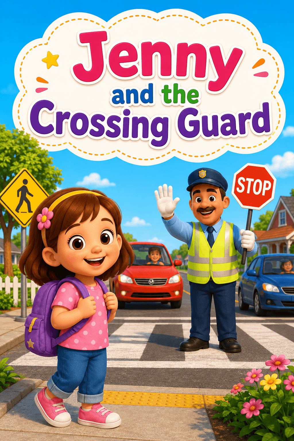 Jenny and the Crossing Guard — AI Kids Storybook cover