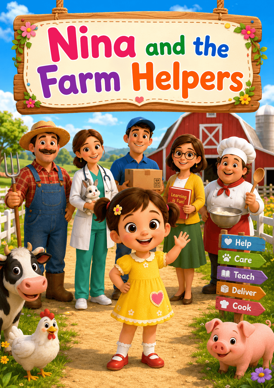 Nina and the Farm Helpers — AI Kids Storybook cover