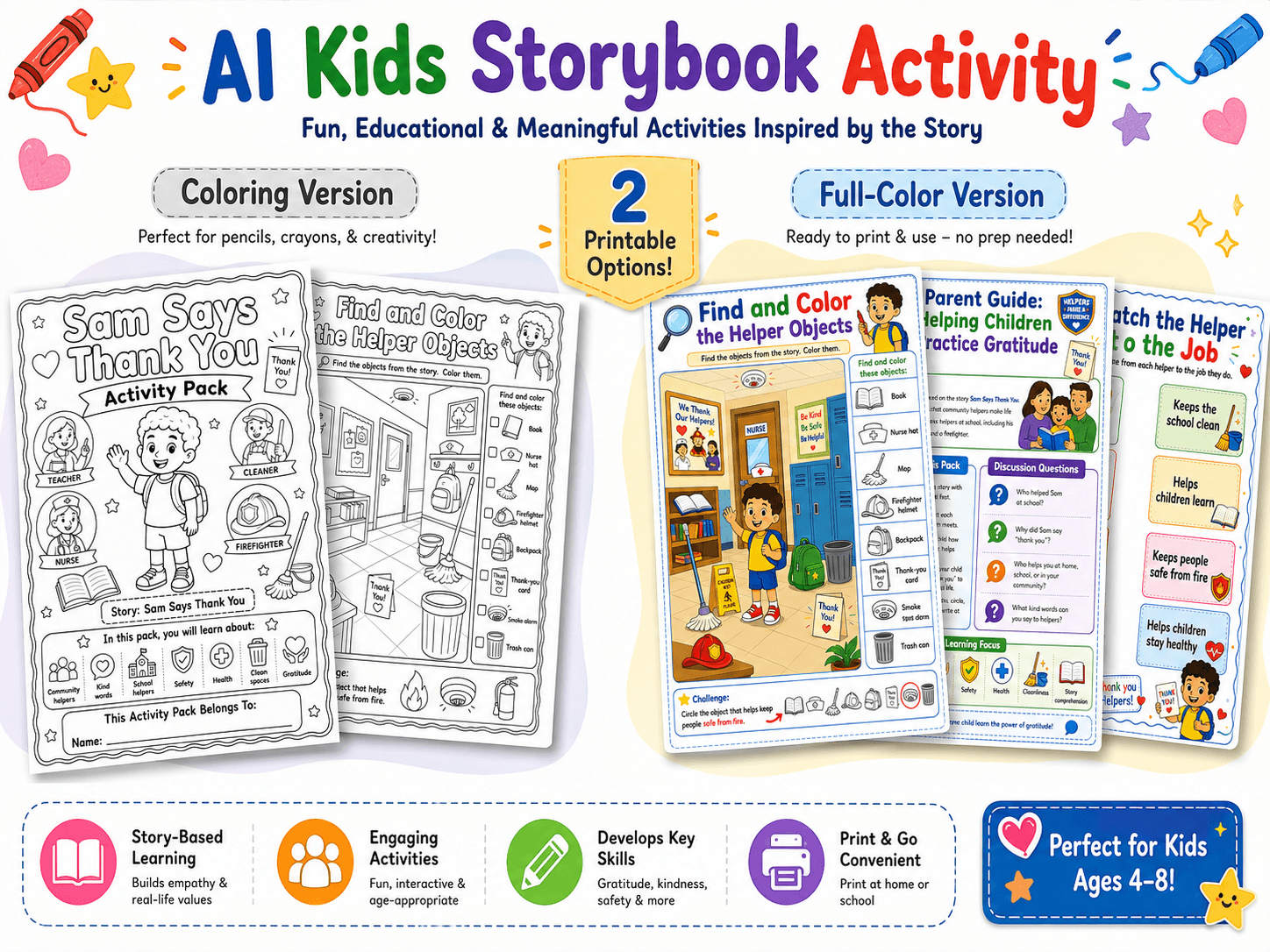 2 printable versions: Coloring Version and Full-Color Version