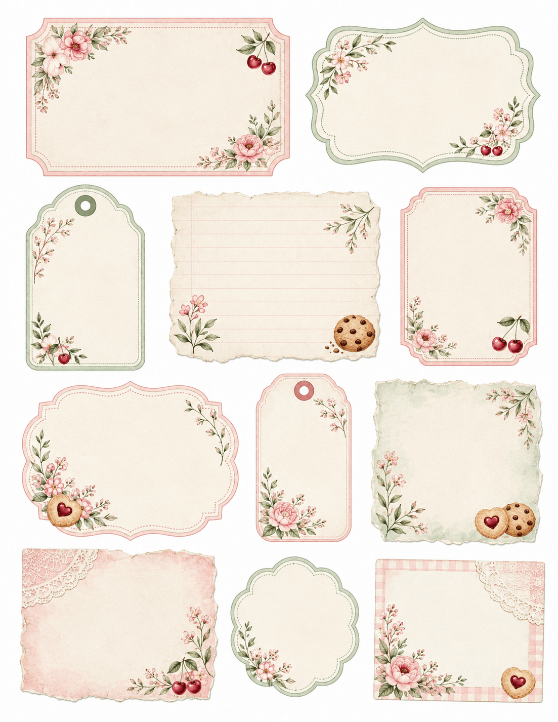 Vintage Whisk Sticker Clipart Sheet