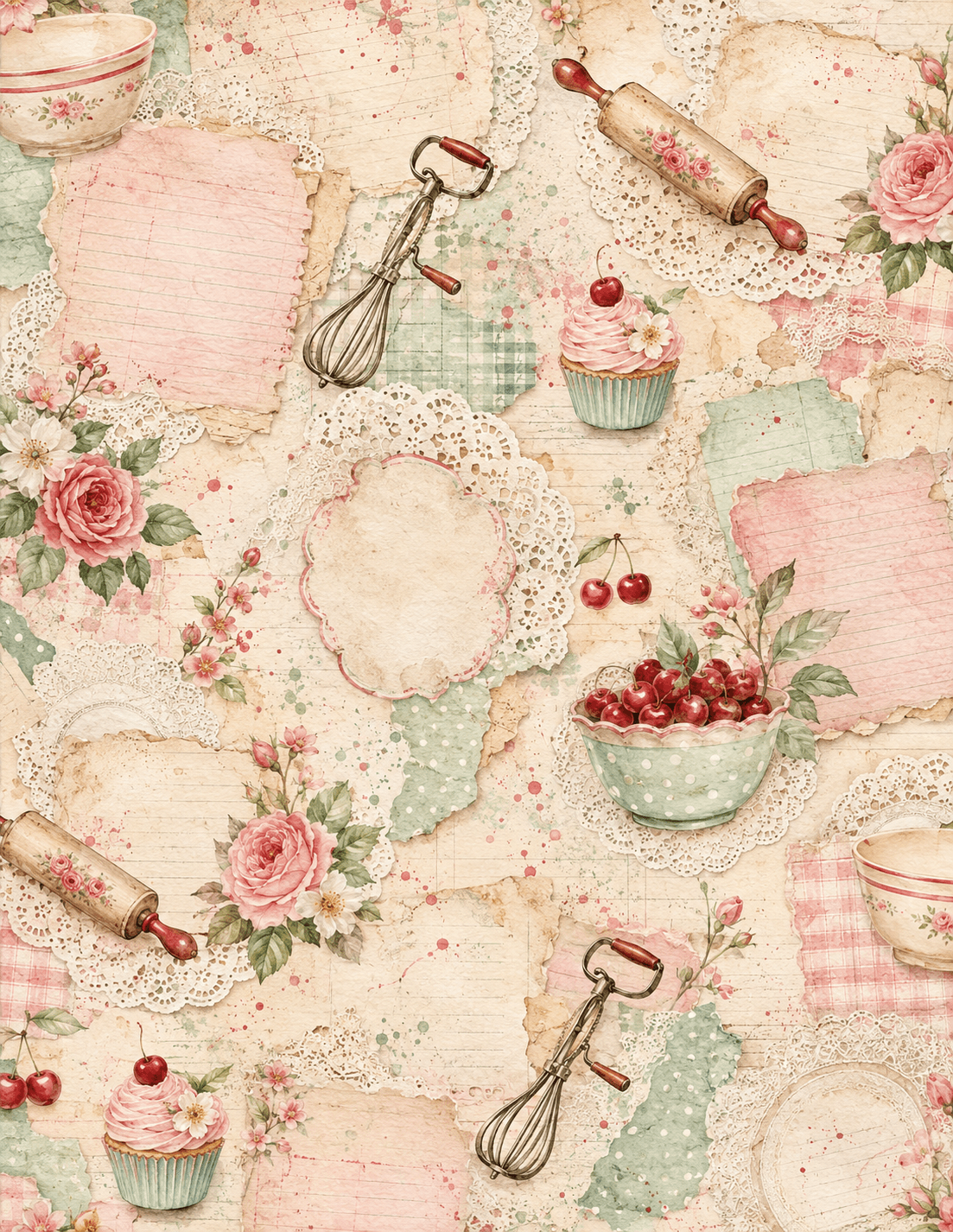 Vintage Scrapbook Digital Paper