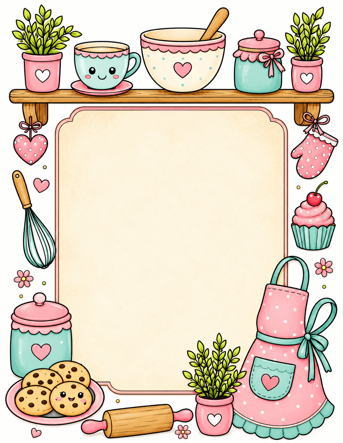 Cozy kitchen frame colored