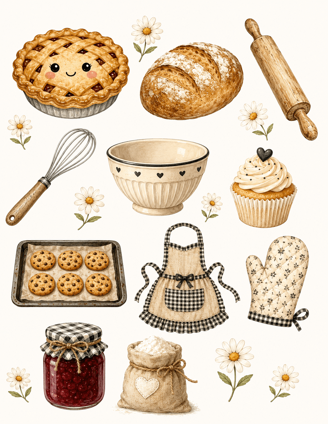 Cute cartoon baking clipart