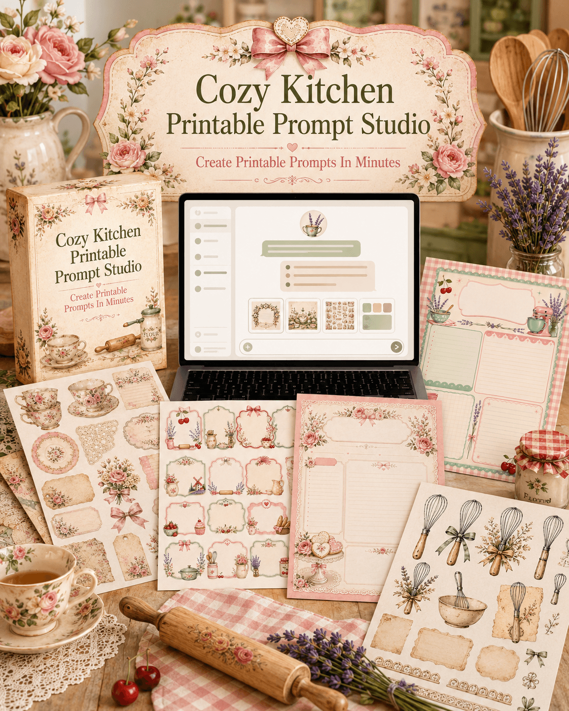 Cozy Kitchen Printable Prompt Studio — Complete Product Bundle