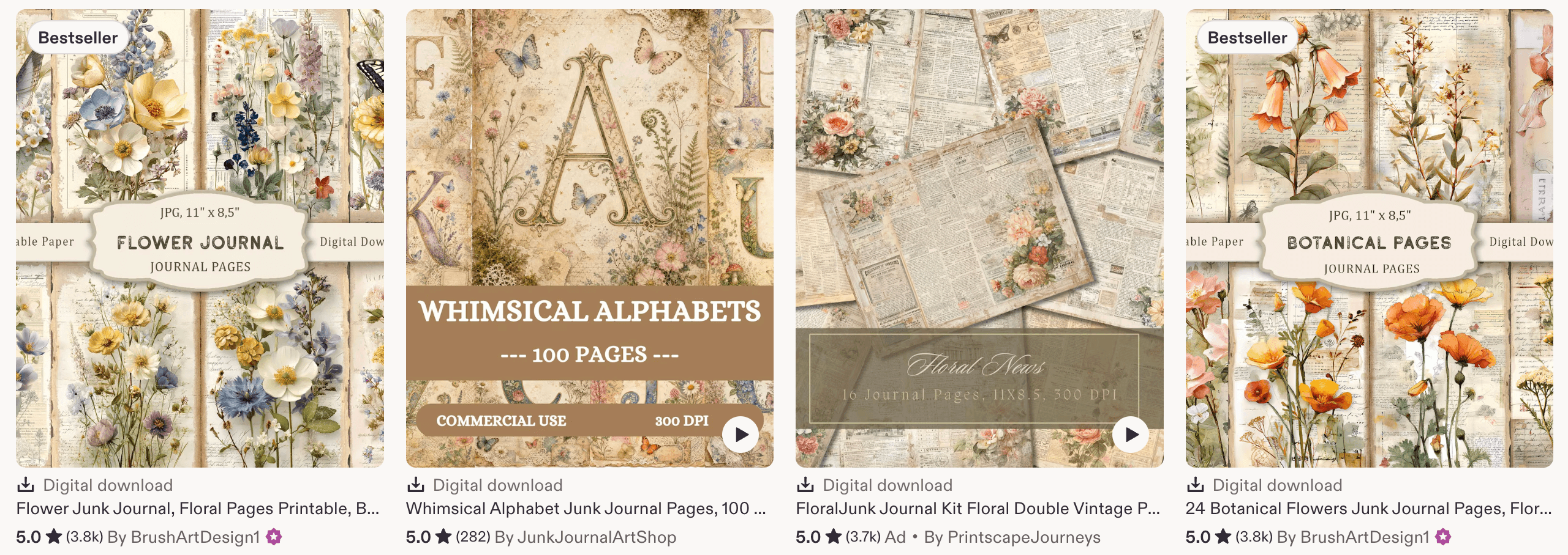 More Etsy 'language of flowers' bestsellers with thousands of reviews