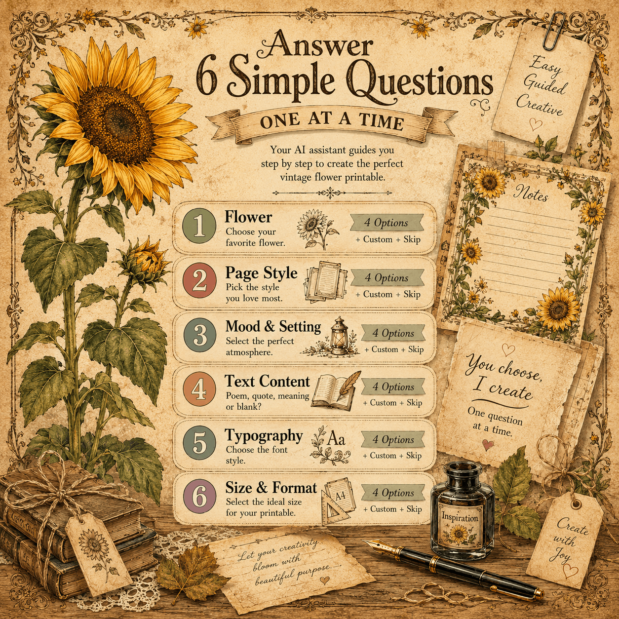 Answer a few simple questions — one at a time