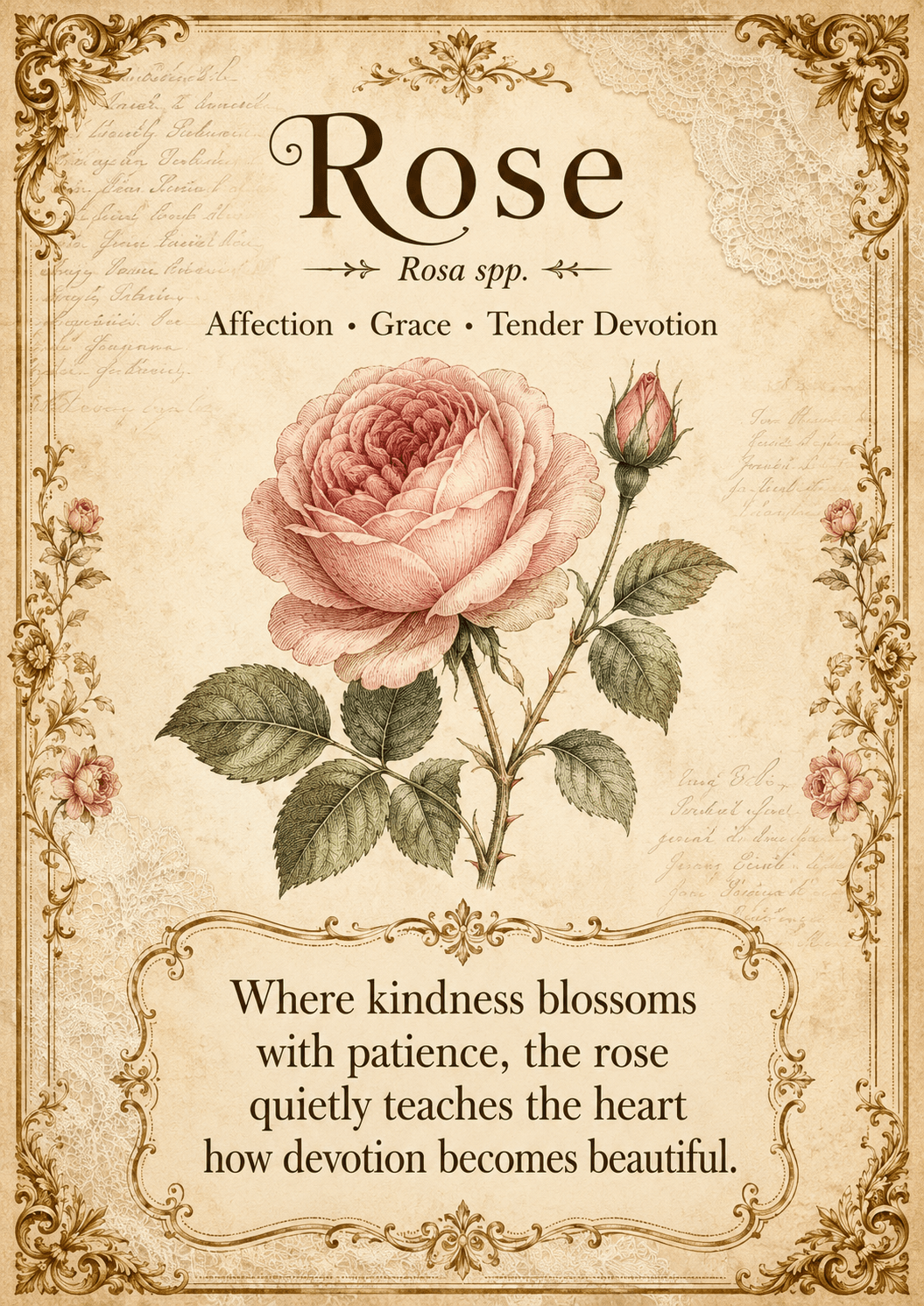 Rose botanical plate