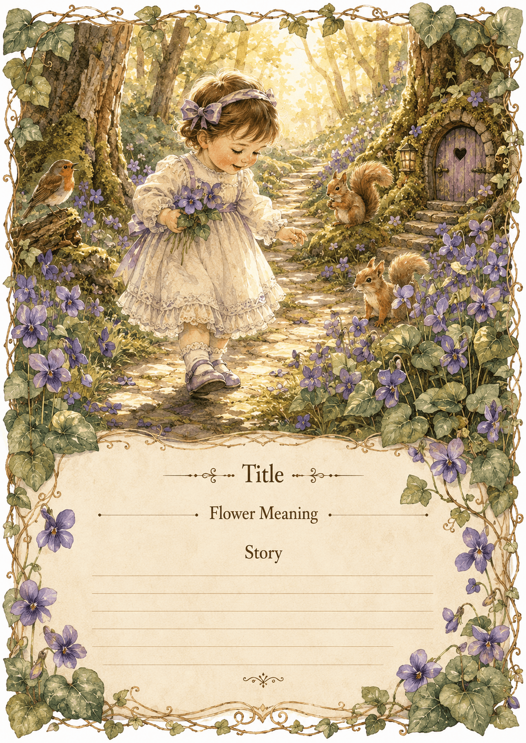 Personalized flower story keepsake sample