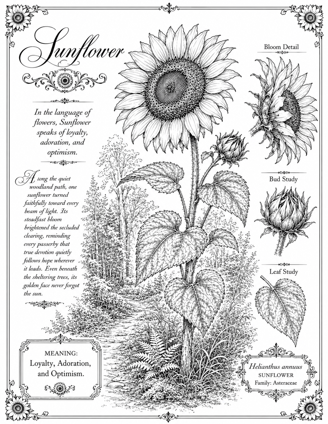 Sunflower coloring page