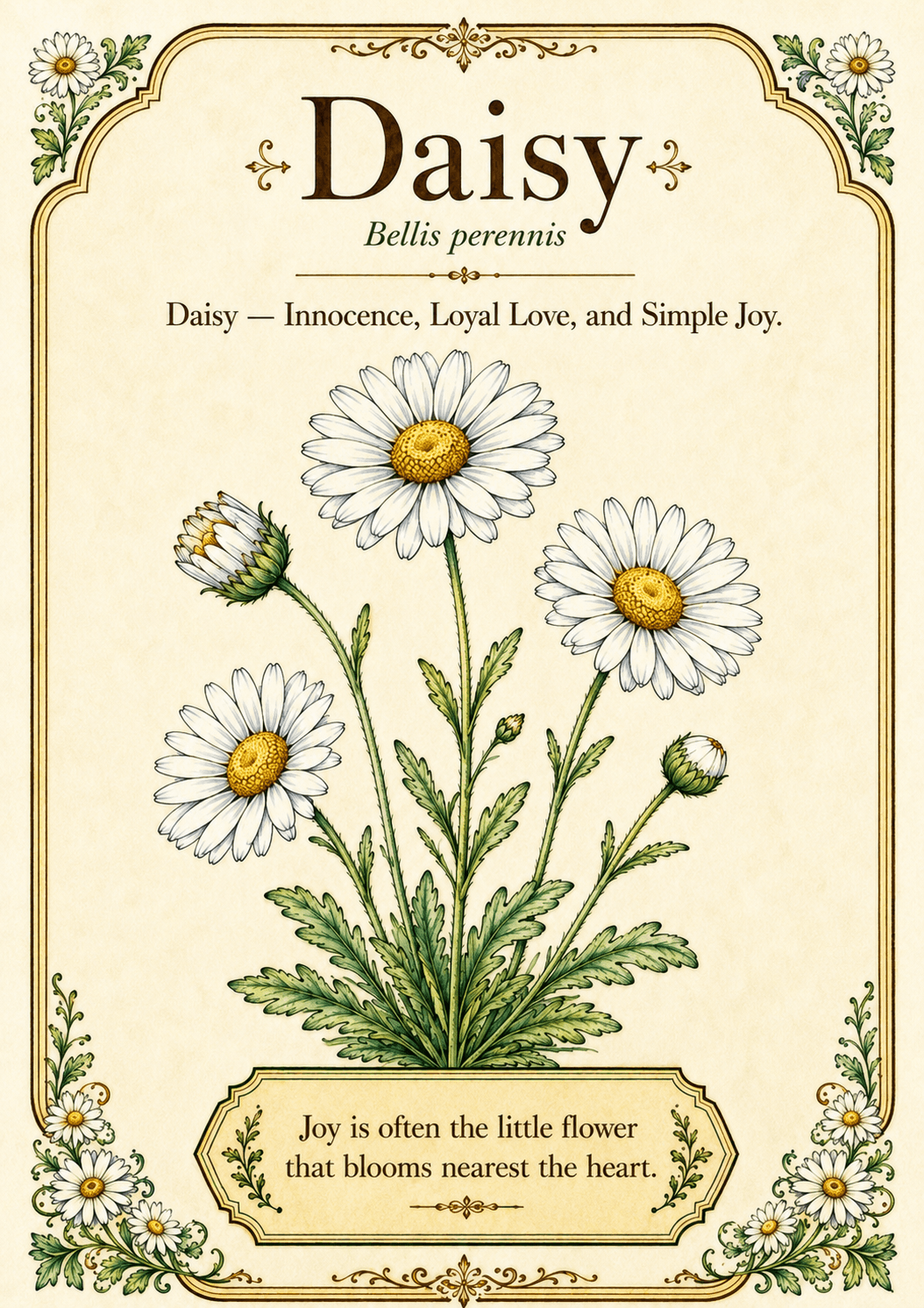Daisy botanical page — original color edition